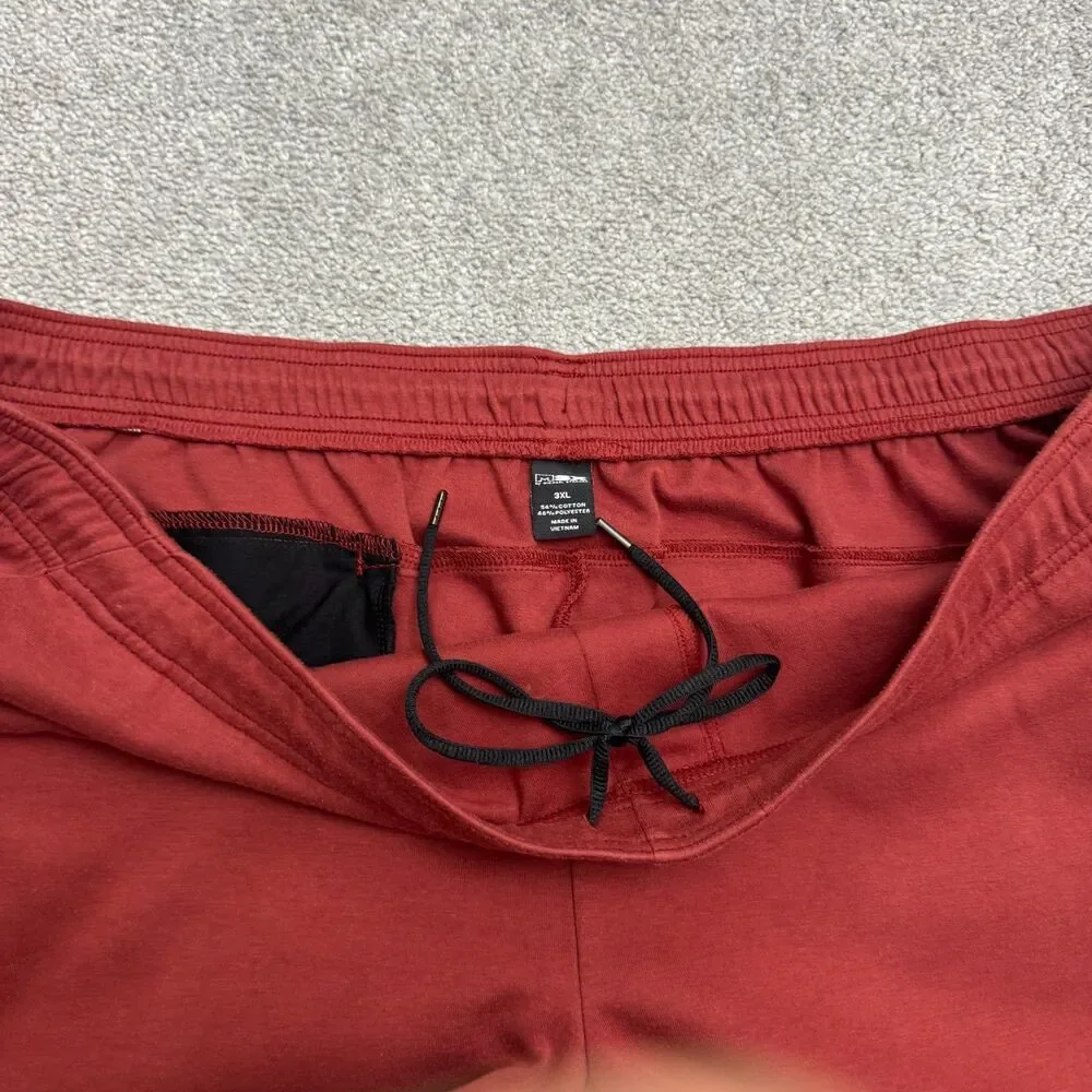 MSX Michael Strahan Fleece Sweat Shorts Mens 3XL Rust Brown Athletic Activewear
